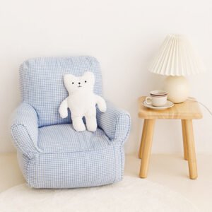 Bolster Bed — Blue Gingham Armchair — full bed